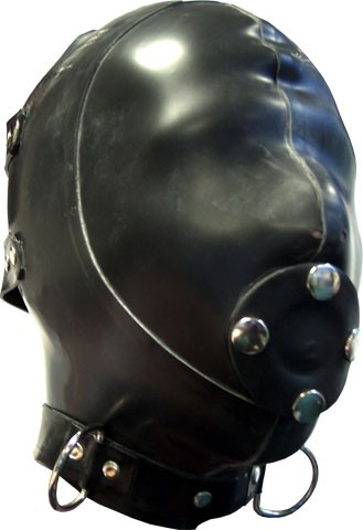 Strict Zip Front Bondage Hood maschera cappuccio con fori naso e occhi